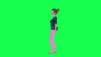 3D housewife  surprised , green screen right angle video