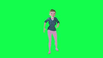 3D housewife telling secret , chroma key front angle video