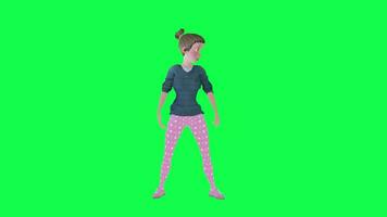 3D  housewife shooing gun, chroma key left angle video