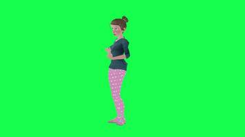 Animated Housewife using touchscreen , chroma key right angle video