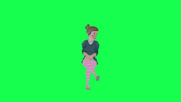 Housewife sitting talking , chroma key front angle video