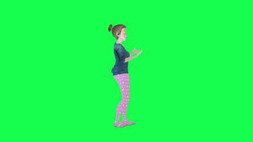 3d wife talking on cell phone , chroma key left angle video