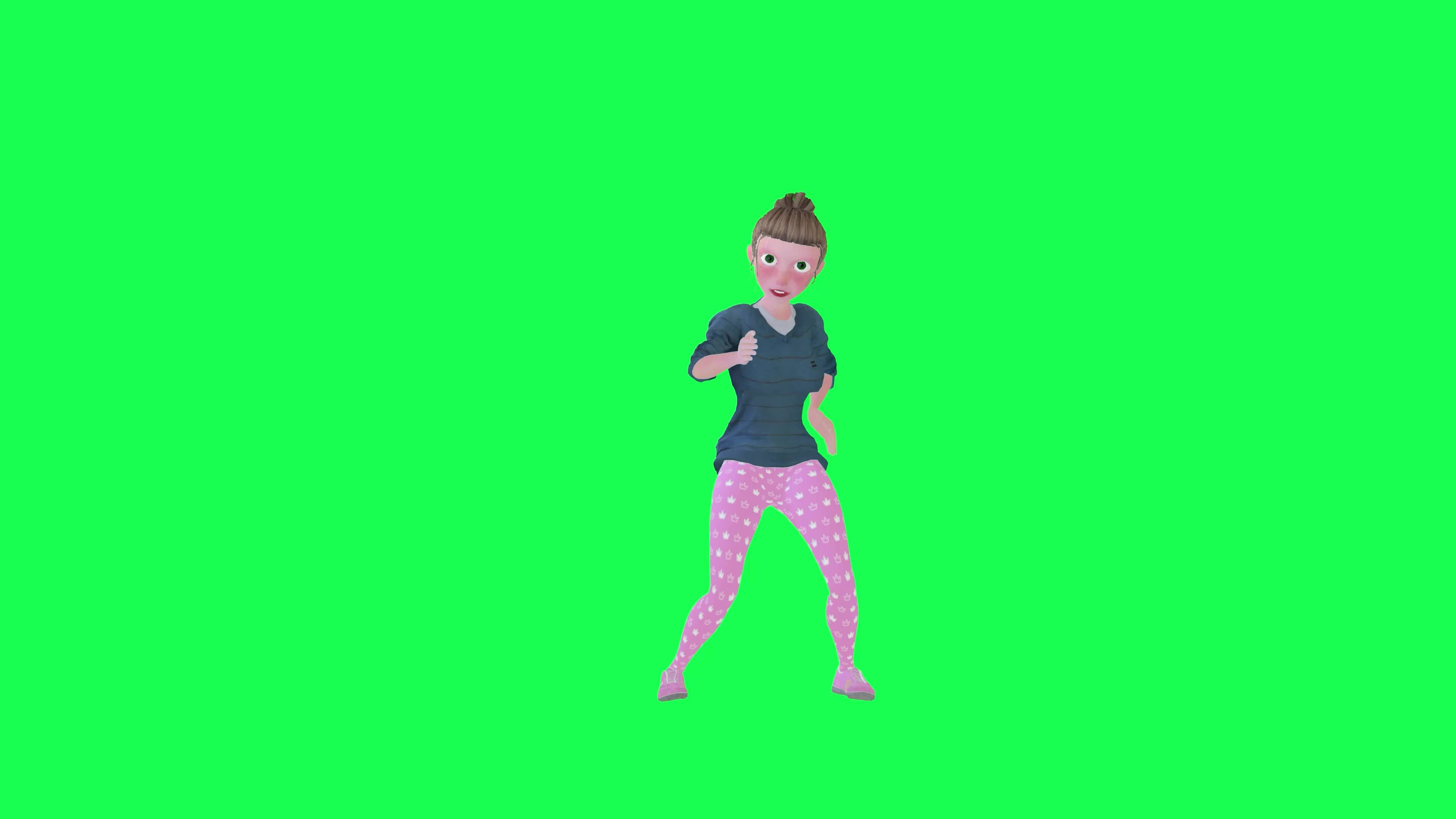 Housewife dancing silly isolated front angle green screen 36625324 ...