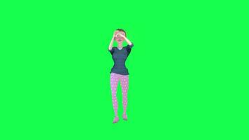 Hot woman dancing tut hip hop isolated left angle green screen video