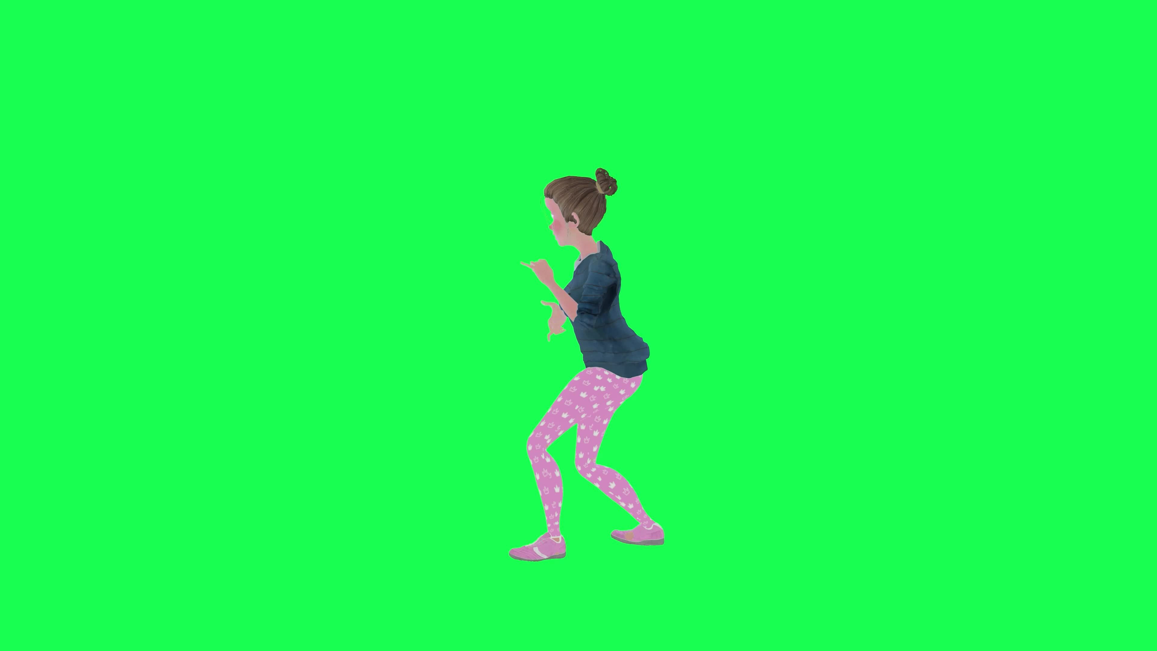 3d animated woman rapping isolated right angle green screen 36625345 ...