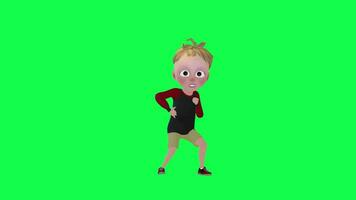 3d baby boy rapping chroma key left angle on green screen video