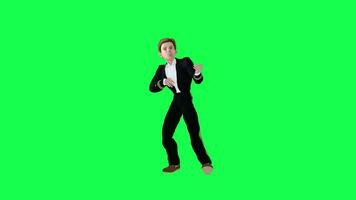 3d stewardess boy playing guitar isolated green screen front angle video