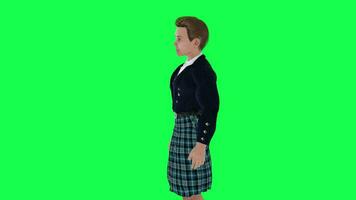 3d jewish boy talking right angle isolated green screen video