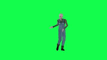 effrayant Halloween homme dansant salsa isolé droite angle vert écran video