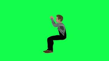 Mechanic boy clapping isolated green screen right angle video