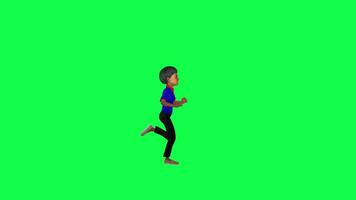 chroma key 3d indian boy running fast left angle chroma key isolated video