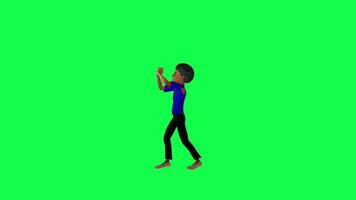 Green screen dancing Tut hip-hop indian boy isolated chroma key front angle video