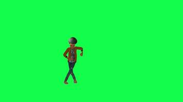 Green screen half-breed boy dancing in the party chroma key front angle video