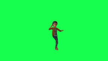 Green screen indian boy dancing happy chroma key front angle video