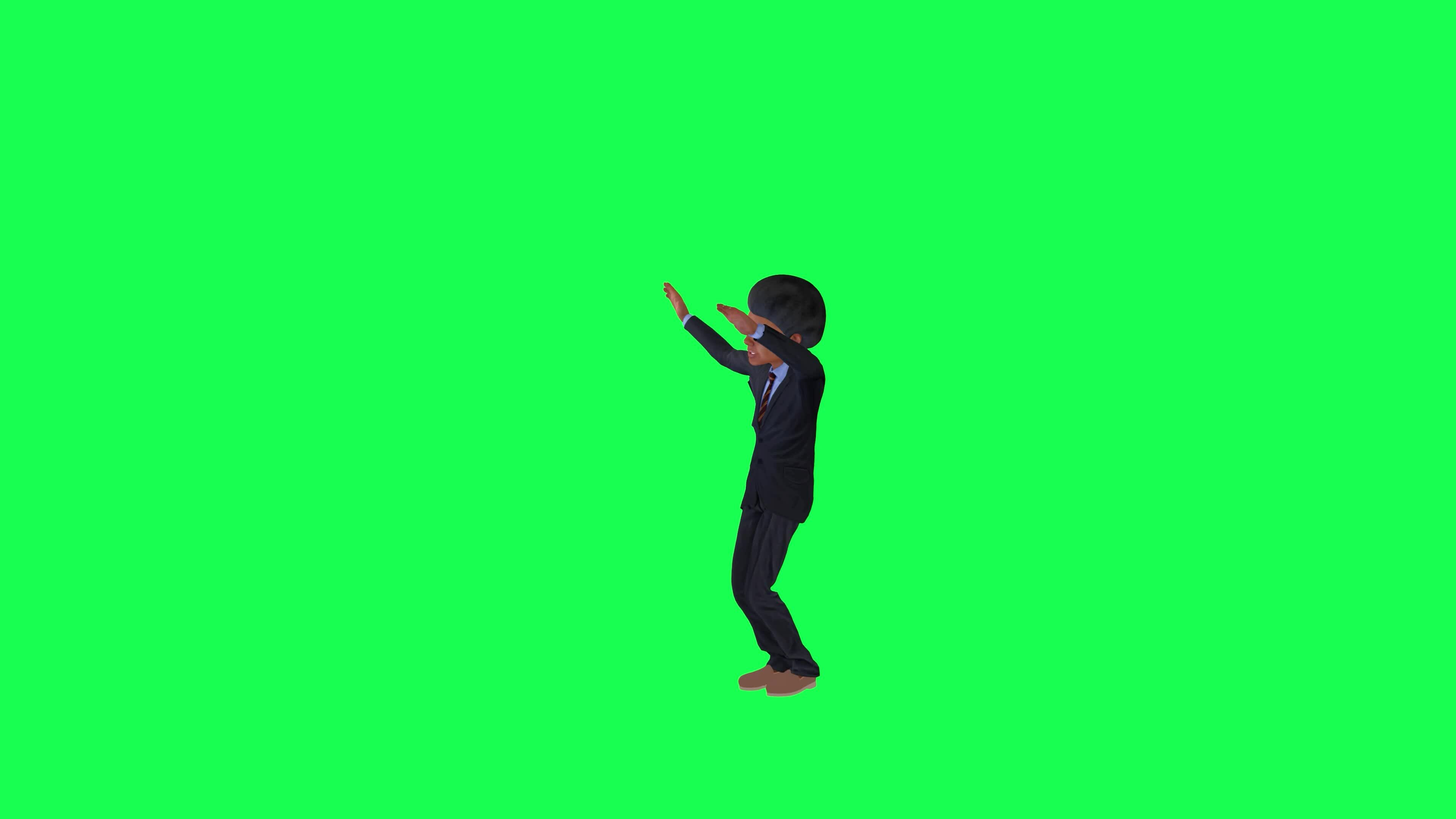 Green screen suit boy dancing hiphop right angle chroma key 36626166