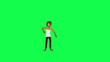 American young boy dancing samba, front angle green screen video