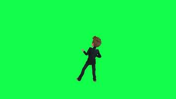 Green screen boy playing guitar back angle chroma key video