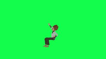 Green screen teenage boy sitting protesting right angle chroma key video