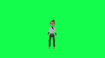 Chroma key 3d boy yelling angrily front angle green screen video