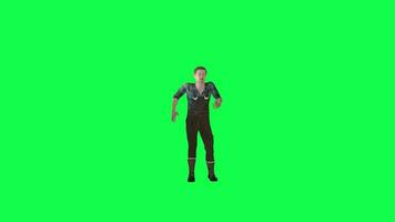 3d cartoon farmer man telling a secret front angle green screen video