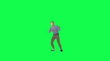 3d Chroma Schlüssel Sänger Mann spielen Klavier Vorderseite Winkel Grün Bildschirm video