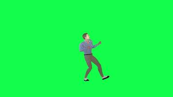 3d chroma key singer man playing piano left angle green screen video