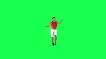 3d Male swimmer swimming in water front angle green screen video