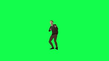 3d artist man playing guitar isolated front angle chroma key video