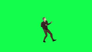 3d artist man playing guitar isolated left angle chroma key video