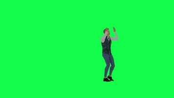 3d Injured fashion man running green screen left angle video