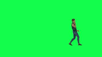 3d businessman talking on the phone left angle green screen video