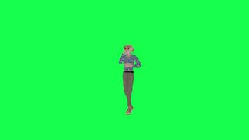 Green screen tall old man singing on stage, left angle chroma key video