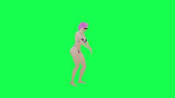 heet vrouw in Engeland vlag bikini dansen professioneel salsa links hoek geïsoleerd video