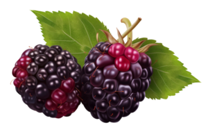 ai genererad läcker boysenberry illustration på transparent bakgrund png