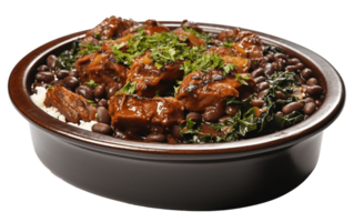 AI generated Traditional Brazilian Feijoada on Transparent Background Generative AI png