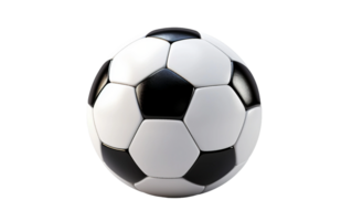 AI generated Black and White Soccer Ball on Transparent Background png