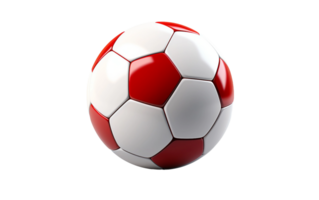 AI generated Red Soccer Ball on Transparent Background png