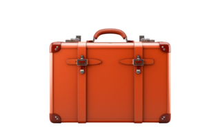 AI generated Elegant Suitcase on Transparent Background in Orange png