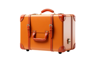 AI generated Elegant Suitcase on Transparent Background in leather png