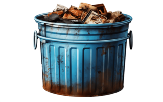 AI generated Isolated Bin Full of Waste PNG on White Background Generative AI