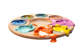 AI generated Paint Palette on Transparent Background, PNG format