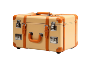 AI generated Elegant Suitcase on Transparent Background in Peach png