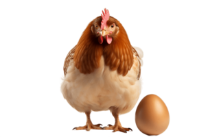 AI generated Chicken with Egg on Transparent Background png