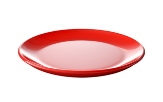 AI generated Red Ceramic Plate Isolated on Transparent Background Generative AI png