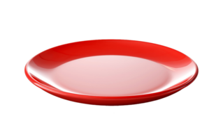 ai généré rouge céramique assiette isolé sur transparent Contexte génératif ai png