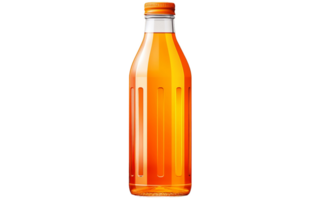 ai generado naranja jugo botella aislado en transparente antecedentes generativo ai png