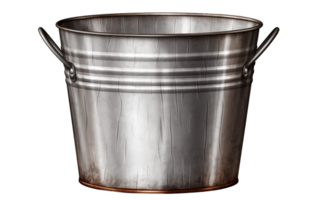 AI generated Transparent Background Metal Bucket Isolated Generative AI png