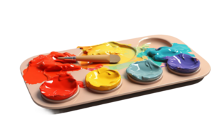 AI generated Paint Palette on Transparent Background, PNG format