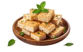 AI generated Tofu Block Isolated on Transparent Background png