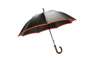 ai généré noir parapluie sur transparent Contexte png